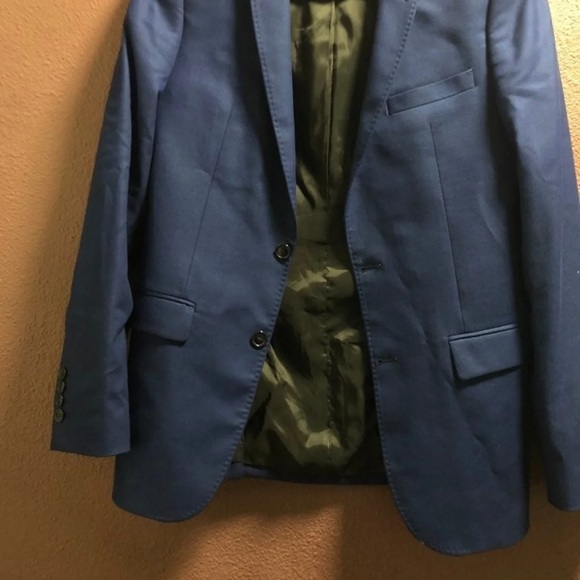 Zara Man Blue Blazer Suit Jacket - Picture 3 of 5